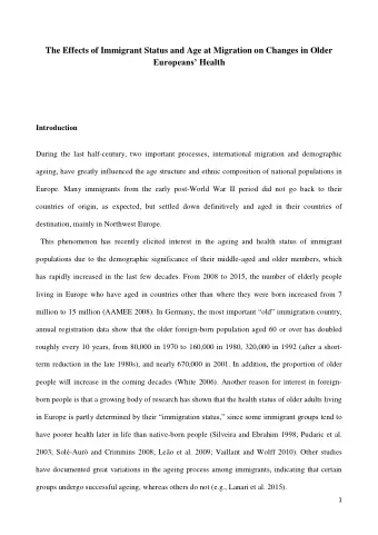 The Effects of Immigrant Status and Age at Migration on Changes in Older Europeans Health