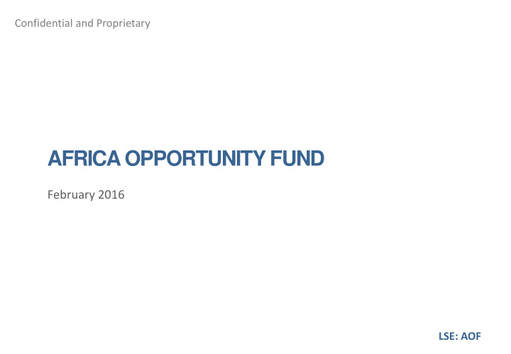 africa opportunity fund