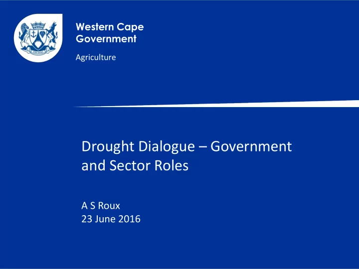 drought dialogue government