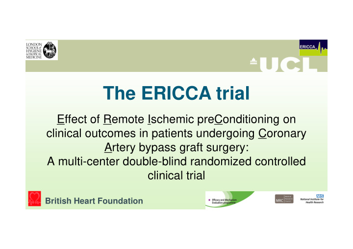 the ericca trial