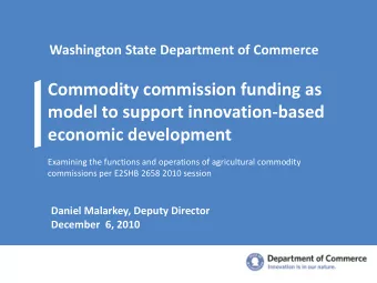 economic development  Examining the functions and operations of agricultural commodity  commissions