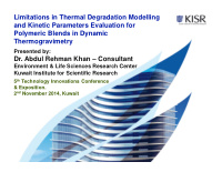 limitations in thermal degradation modelling and kinetic