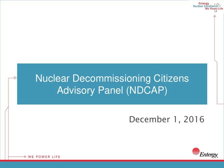 advisory panel ndcap