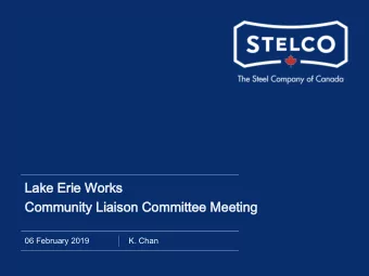 Lake Erie Works  Lake Erie Works  Community Liaison Committee Meeting  Community Liaison Committee