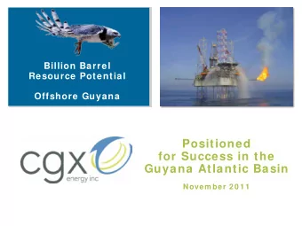 Positioned  for Success in the  Guyana Atlantic Basin  Novem ber 2 0 1 1  Forw ard Looking Statem