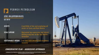 CONSERVATIVE PLAN  AGGRESSIVE APPROACH  LEGAL DISCLAIMER  VALUE PROPOSITION  PERMEX IS A JUNIOR