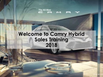 Welcome to Camry Hybrid  Sales Training  2018  I. Background  Background  Growth in luxury Market