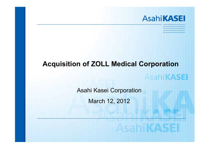 acquisition of zoll medical corporation