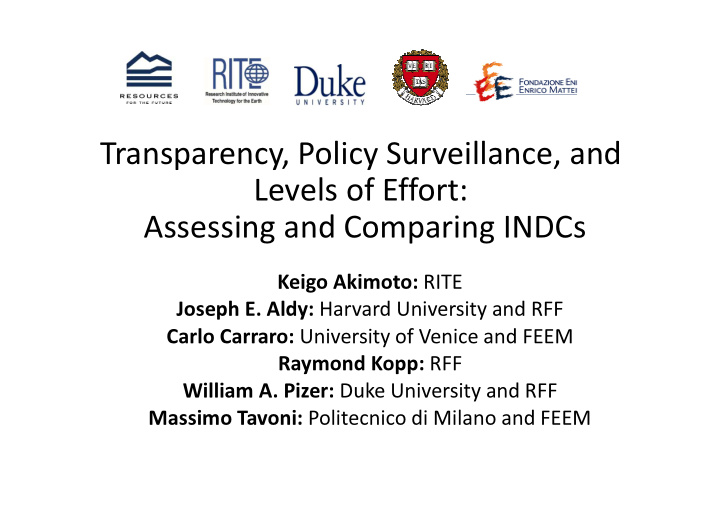 transparency policy surveillance and levels of effort