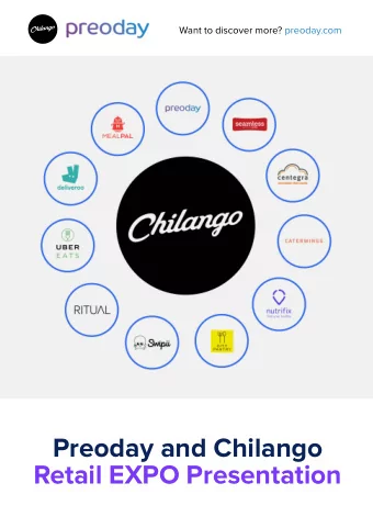 Preoday and Chilango  Retail EXPO Presentation  Embracing technology to  increase sales  How