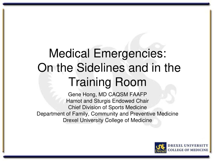 medical emergencies on the sidelines and in the training