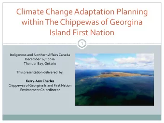 Island First Nation  1  Indigenous and Northern Affairs Canada December 14 th 2016  Thunder Bay,