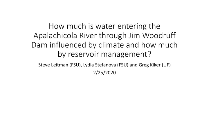 how much is water entering the apalachicola river through