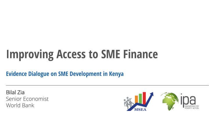 improving access to sme finance