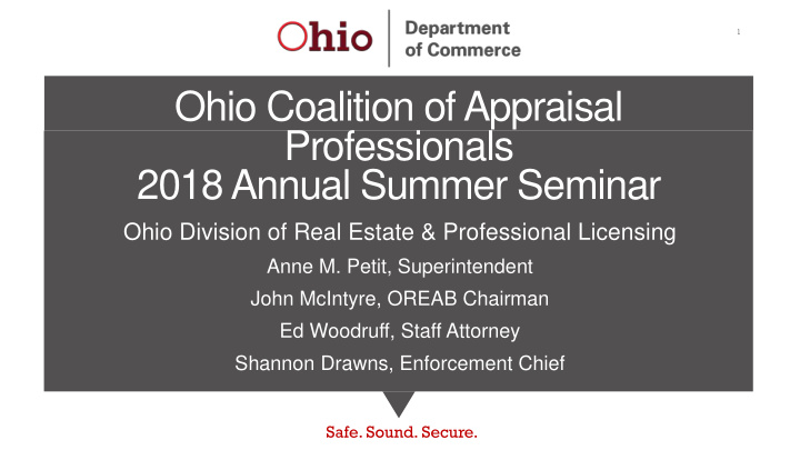 ohio coalition of appraisal professionals 2018 annual