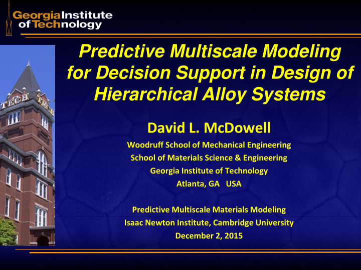 predictive multiscale modeling for decision support in
