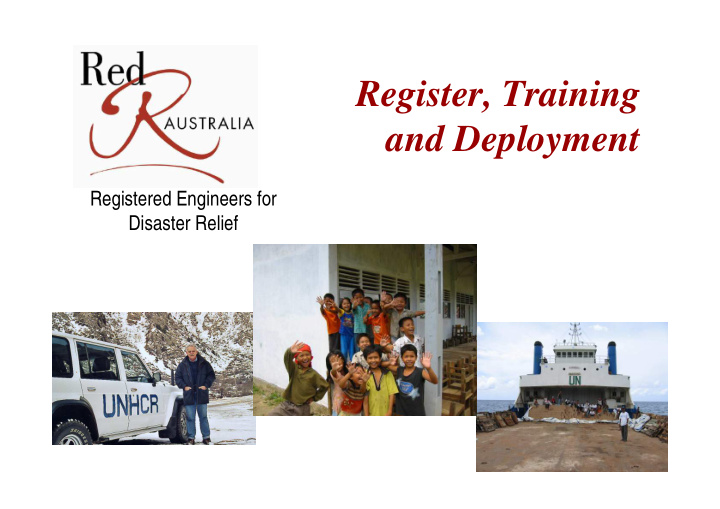 register training and deployment
