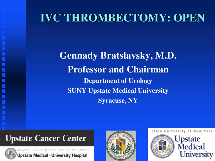 ivc thrombectomy open