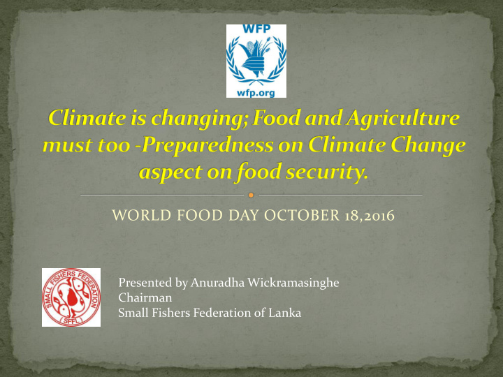 world food day october 18 2016