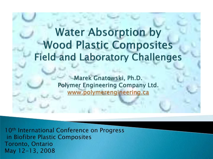 10 th international conference on progress in biofibre