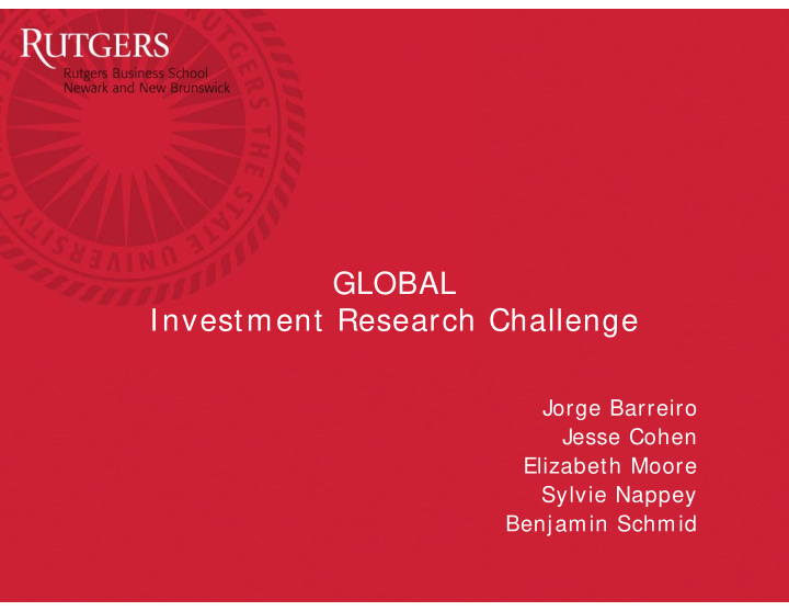 global investment research challenge