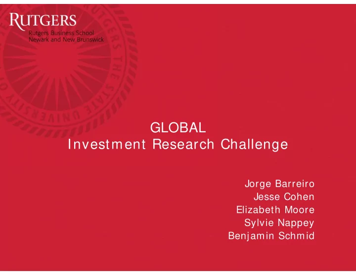 global investment research challenge