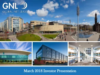 Mar  arch  h 201  018  8 Inv  nvest  stor  or Presen  sentat  tation  ion  FORWARD LOOKING