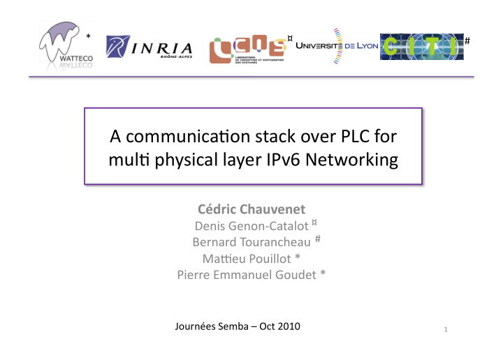 a communicaeon stack over plc for mule physical layer