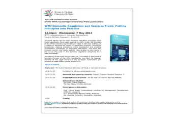 Trade Liberalization &amp;  Domestic Regulation  Scheduled  Scheduled  Domestic  Domestic