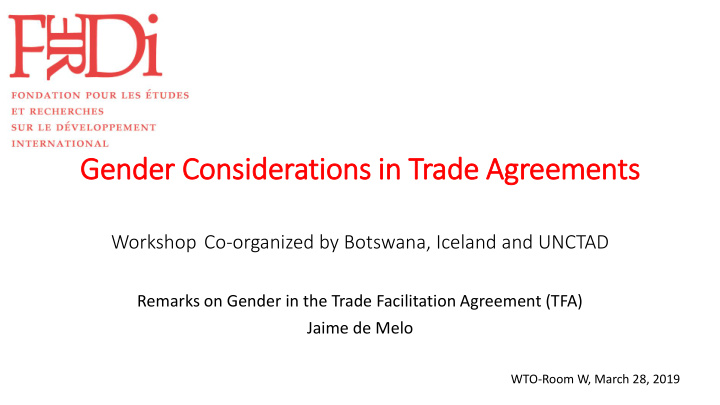 gender considerations in trade agreements