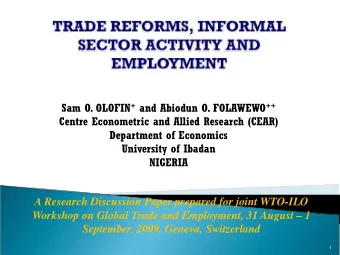 Centre Econometric and Allied Research (CEAR)  Department of Economics  University of Ibadan