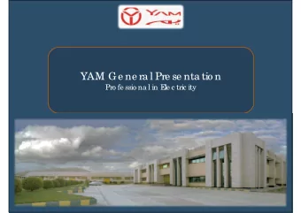 YAM Ge ne ra l Pre se nta tio n  Pro fe ssio na l in E  le c tric ity  Ge ne ra l I  ntro duc tio n