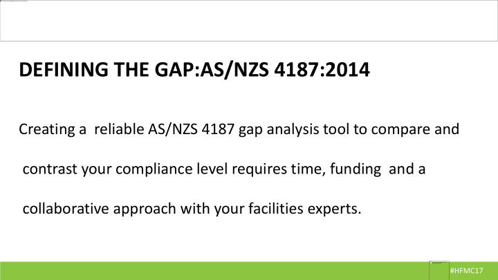 defining the gap as nzs 4187 2014