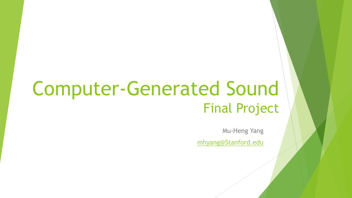 computer generated sound