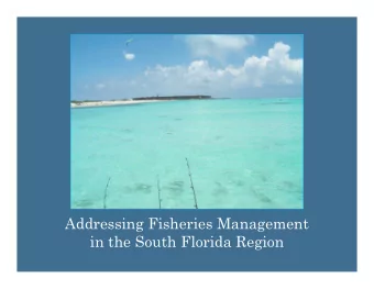 Addressing Fisheries Management  in the South Florida Region  Tab B, No. 4(a)  Catalyst for Action