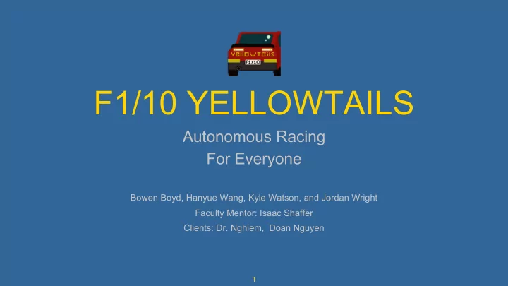 f1 10 yellowtails