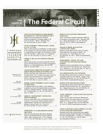 The Federal Circuit  month at  DOES WRITTEN DESCRIPTION REQUIREMENT  MERITS DO NOT SUPPORT