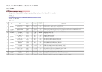 Talks list_Summer Internship 2020 (8 weeks from May 25 to July 17, 2020)  Date: 31 July 2020