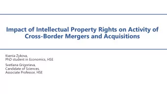 Impact of Intellectual Property Rights on Activity of  Cross-Border Mergers and Acquisitions