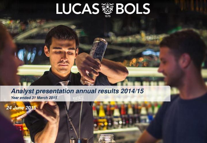 analyst presentation annual results 2014 15