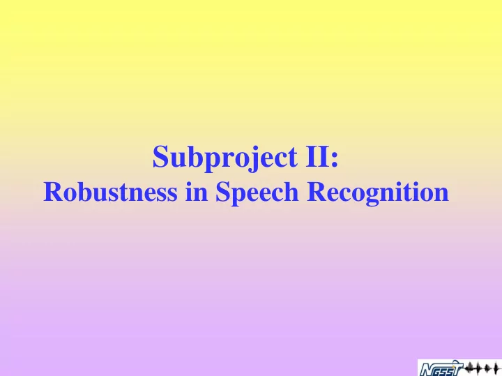 subproject ii