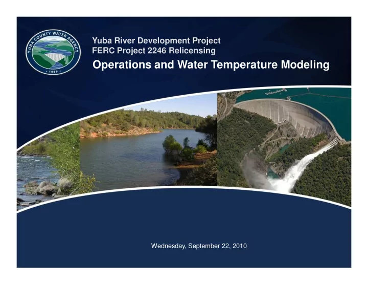 operations and water temperature modeling