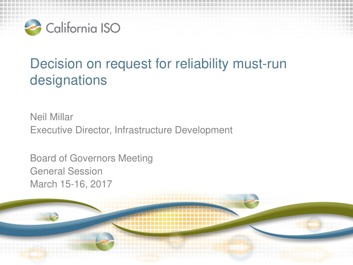 decision on request for reliability must run designations