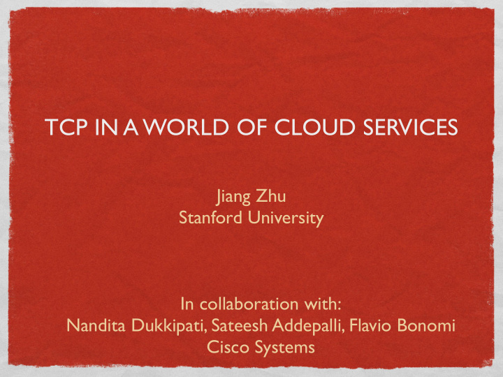 tcp in a world of cloud services