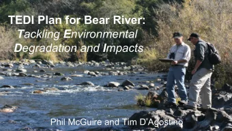 TEDI Plan for Bear River: T ackling E nvironmental D egradation and I mpacts  Phil McGuire and Tim