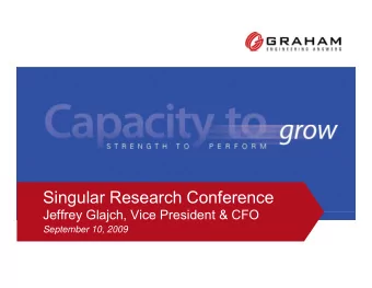 Singular Research Conference  Singular Research Conference  Jeffrey Glajch, Vice President &amp;