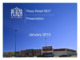 January 2015  Forward-looking Disclaimer  Certain  statements  made  in  this  presentation are