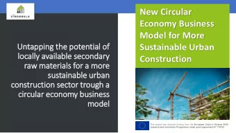 Economy Business  Model for More  Untapping th  the potential of  f  Sustainable Urban  lo  locally