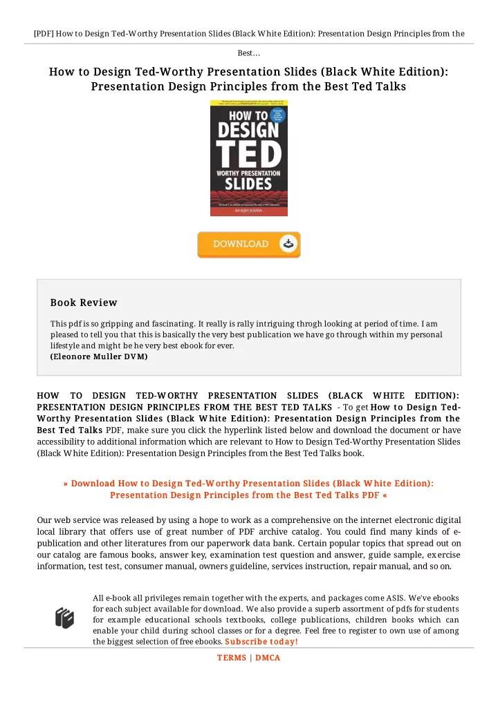 how to design ted worthy presentation slides black white