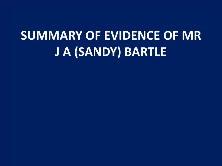 summary of evidence of mr